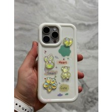 SPHONE iPhone 11 Pro Max Kılıf 3D Kabartma Emoji Figür Ayıcık Çiçek Kurdele Happy Good Luck Funny Heart