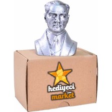 Hediyeci Market Mustafa Kemal Atatürk - Gümüş Büst Biblo