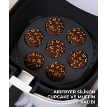 Güncel Çarşı Güncelçarşı Airfryer Ustası 2'li Pişirme Seti, Silikon Airfryer Pişirme Kağıdı, Bpa Içermez, Yapışmaz Kolay Temizlenir Muffin Cupcake ve Iki Bölmeli Silikon Pişirme Kabı