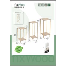 Fixwood  FIX-2043 Ahşap Iki Katlı Çiçeklik Seti 40-50 cm Bej