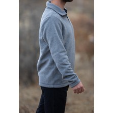 Huğlu Outdoor Melanj Gri Polar Sweatshırt
