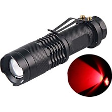 Guangdong Spirit Ayarlanabilir Zoom Kırmızı El Feneri Güçlü 3 W LED 625NM Kırmızı Işıklı Fener Mini Cep Işığı Avcılık Astronomi Için Klipsli (Yurt Dışından)