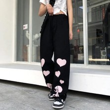 Touz Moda Sokak Tarzı Skull Heart Baskılı Baggy Eşofman