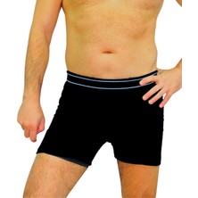 Aşırı Terleme Önleyici Siyah Erkek Boxer, Ter Sızdırmaz, Çift Katmanlı