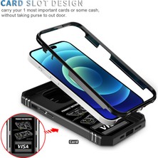 Eabhulie iPhone 15 Pro Max Için Kayar Lens Koruyucu Halka Standlı Telefon Kılıfı - Siyah (Yurt Dışından)