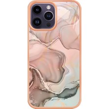 Eabhulie iPhone 15 Pro Max Için Desen Sert Arka Şeffaf Tpu Tampon Telefon Kılıfı - Rose Gold (Yurt Dışından)