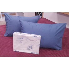Ete Hometex Pamukören Percal Nevresim Seti Lacivert Çiçekli 8696674231504