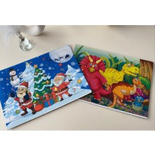 Yıldız Puzzle 2 Adet 42 Parça Orta Boy Çocuk Egitici Arkası Boyamalı Yapboz