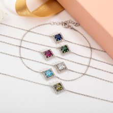 Usho Jewelry 925 Ayar Gümüş Kare Pırlanta Model Takım