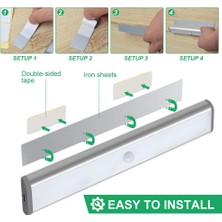 Aqqogib LED Hareket Algılayıcı Dolap Işığı, Tezgah Altı Işığı Dolap Işığı Mutfak Işığı, Dolap Gece Işığı Işığı Bar Aynalı Dolap Etiket Manyetik Şerit (Beyaz Işık, 3 Parça) (Yurt Dışından)
