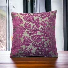 Pillows Store Mercan Desenli Mor Kırlent Kılıfı 45CM*45CM