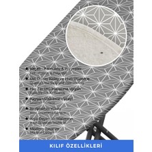 Magic Lady Ütü Masası Kılıfı Örtüsü Bezi, Geometrik Desen Süngerli ve Keçeli, Yanmaz, Ayarlanabilir 48X138 cm