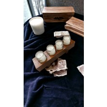 Nefha Candle Masif  Ahşap Özel Tasarım Dekoratif Dörtlü Mumluk ve Kokulu Soya Wax Mum Koku Seçenekleri Açıklamada