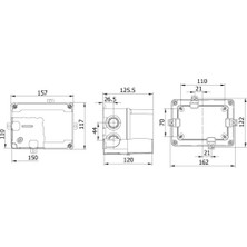 Mete Termoplastik Buat 110X150X120MM IP67 IK06 Derin Kapak