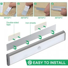 Aqqogib LED Hareket Algılama Dolap Işığı, Dolap Altı Dolap Işığı Mutfak Işığı, Dolap Gece Işığı Işık Şeridi Aynalı Dolap Etiket Manyetik Şerit (Sıcak Işık, 3 Parça) (Yurt Dışından)