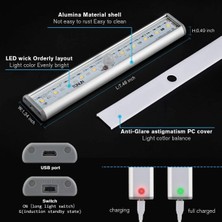 Aqqogib LED Hareket Algılama Dolap Işığı, Dolap Altı Dolap Işığı Mutfak Işığı, Dolap Gece Işığı Işık Şeridi Aynalı Dolap Etiket Manyetik Şerit (Sıcak Işık, 3 Parça) (Yurt Dışından)