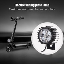 Teenspirit 4 LED Elektrikli Bisiklet 2-In-1 Korna Far Katlanır Su Geçirmez Parlak Ön Işık Alüminyum 12W Ebike Scooter (Yurt Dışından)