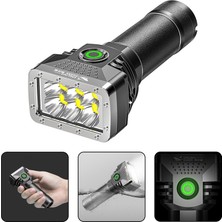 Teenspirit USB Şarj Edilebilir 6 LED El Feneri Mini Elektrikli Torch 4 -Gear Parlaklık Açık Kamp Yürüyüş Acil Durum Için Yüksek Güçlü LED El Feneri (Yurt Dışından)