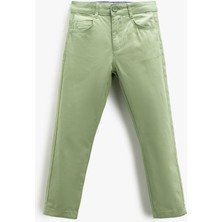 Koton Chino Pantolon Cepli Slim Fit Pamuklu Beli Ayarlanabilir Lastikli
