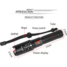 Teenspirit Aydınlatma Için Anahtarlı USB Şarj LED Dış Mekan Karartma El Feneri (Yurt Dışından)