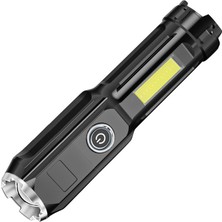 Teenspirit LED El Fenerleri USB Şarj Edilebilir Taşınabilir Mini Cob Torch Açık Kamp Işık Su Geçirmez Çalışma Işığı Flaş Işığı (Yurt Dışından)