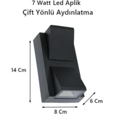 Rultech 8 Adet LED Işık Duvar Lambası Aplik 7W Su Geçirmez Dekoratif Bahçe Balkon Teras Garaj Iç&dış Mekan LED Işık Gün Işığı 3200K