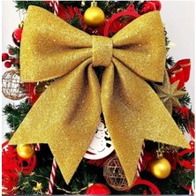 Yılbaşı Süsü Eva Gold Fiyonk Küçük Yılbaşı Dekoru  Yılbaşı Ağacı Süsü