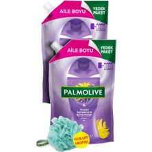Palmolive Aroma Sensations Feel Relaxed Aile Boyu Yedek Paket Duş Jeli 1000 ml X2 + Duş Lifi Hediye