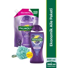 Palmolive Aroma Sensations Feel Relaxed Duş Jeli 1000 Ml, Palmolive Duş Jeli 500 ml + Duş Lifi