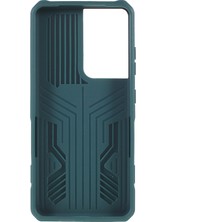 Seashell Digital Samsung Galaxy S21 Için Plastik+Tpu+Metal Hibrit Koruyucu Kickstand-Green ile Ultra 5g Kılıf (Yurt Dışından)