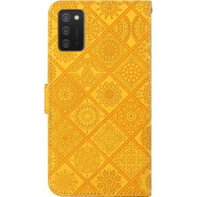 Seashell Digital Samsung Galaxy A02S (166.5X75.9X9.2MM) Için Baskı Etnik Tarzı Çiçek Cüzdan Deri Çantası (Yurt Dışından)