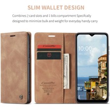 Seashell Digital Samsung Galaxy A32 5G/M32 5g-Brown Için Basit Tasarım Otomatik Varma Deri Cüzdan Kılıfı (Yurt Dışından)