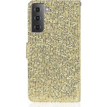 Seashell Digital Samsung Galaxy S21 Fe-Gold Için El Kayışı ile Deri Kılıf Deri Kılıf Deri Kılıfı (Yurt Dışından)