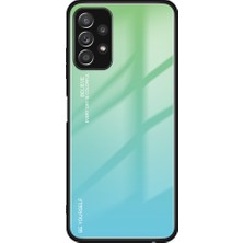 Seashell Digital Gradyan Renk Cam Arka Panel+Tpu Çerçeve Samsung Galaxy A32 4g (Ab Versiyonu) Için Hibrit Kılıf Kabuğu -Yan/mavi (Yurt Dışından)