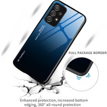 Seashell Digital Gradyan Renk Cam Arka Panel+Tpu Çerçeve Samsung Galaxy A32 4g (Ab Versiyonu) Için Hibrit Kılıf Kabuğu -Yan/mavi (Yurt Dışından)