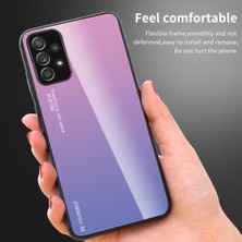 Seashell Digital Gradyan Renk Cam Arka Panel+Tpu Çerçeve Samsung Galaxy A32 4g (Ab Versiyonu) Için Hibrit Kılıf Kabuğu -Yan/mavi (Yurt Dışından)