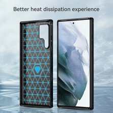 Seashell Digital Fırçalanmış Yüzey Tpu Kılıfı 1.8mm Ultra Ince Isıya Dissiped Karbon Fiber Doku Telefon Koruyucu Kapak Samsung Galaxy S22 Ultra 5g-Black (Yurt Dışından)