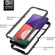 Seashell Digital Samsung Galaxy A22 5g (Ab Versiyonu) 3'ü 1 Arada Tam Kapsama Telefon Kılıfı Pc+Pet Ekran Koruyucusu ile Tpu Hibrid Kapak (Yurt Dışından)