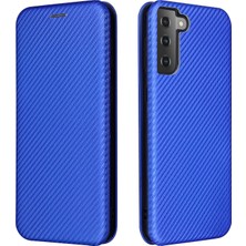 Seashell Digital Samsung Galaxy S21+DERI Kabuk Karbon Fiber Otomatik Ahmsorbed Kart Tutucu Kılıf Mavisi (Yurt Dışından)