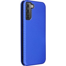 Seashell Digital Samsung Galaxy S21+DERI Kabuk Karbon Fiber Otomatik Ahmsorbed Kart Tutucu Kılıf Mavisi (Yurt Dışından)