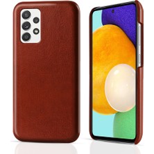 Seashell Digital Retro Çılgın At Dokusu Iş Pu Deri Sert Pc Samsung Galaxy A52 4G/5G/A52S 5g-Brown Için (Yurt Dışından)