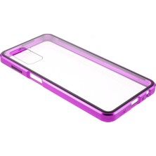 Seashell Digital Manyetik Adsorpsiyon Metal Çerçevesi+Samsung Galaxy A32 5G/M32 5g-Mor Için Çift Taraflı Ultra Net Temperli Cam Telefon Kabuğu (Yurt Dışından)