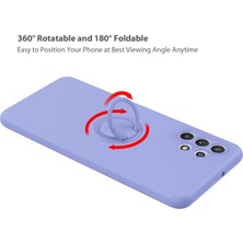 360 &#176; Döner Halka Kickstand Tasarımı Esnek Çevre Dostu Sıvı Silikon Telefon Koruyucu Kılıf Korusu Samsung Galaxy A32 5G/M32 5g-Pink Için Kayış (Yurt Dışından)