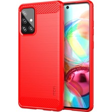 Seashell Digital Samsung Galaxy A72 5G/A72 4g-Red Için Karbon Fiber Fırçalanmış Tpu Kapağı (Yurt Dışından)