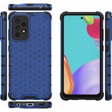 Seashell Digital   A52 4G/5G/A52S 5g Petek Deseni Şok Geçirmez Tpu+Pc Combo Case-Blue (Yurt Dışından)