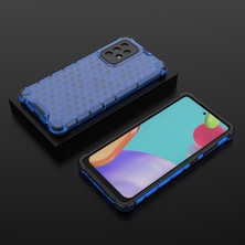 Seashell Digital   A52 4G/5G/A52S 5g Petek Deseni Şok Geçirmez Tpu+Pc Combo Case-Blue (Yurt Dışından)