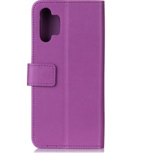 Samsung Galaxy A32 4g (Ab Versiyonu) -Purple Için Pu Deri Telefon Kapağı Kabuk Kasası ve Samsung Galaxy A32 4g (Yurt Dışından)