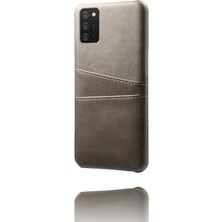 Seashell Digital Samsung Galaxy A02S (164.2X75.9X9.1MM) Için Çift Kartlı Yuvalı Pc+Pu Deri Kaplı Kasa -Grey (Yurt Dışından)