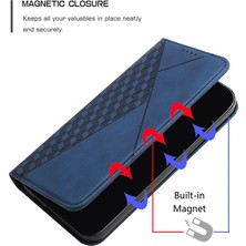 Seashell Digital Sonbahar Anti Geometrik Desen Manyetik Deri Telefon Kılıfı Samsung Galaxy A32 5G/M32 5g-Blue Için Stand Cüzdan Kapağı (Yurt Dışından)