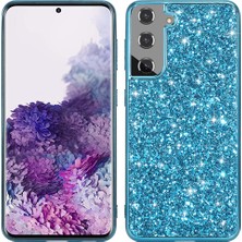 Seashell Digital Samsung Galaxy S21 Fe 5g/galaxy S21 Fan Edition Elektraplatma Tpu Tampon+Sert Pc Geri Glitter Kapak Şok Geçirmez Moda Koruyucu Kasa Mavisi (Yurt Dışından)